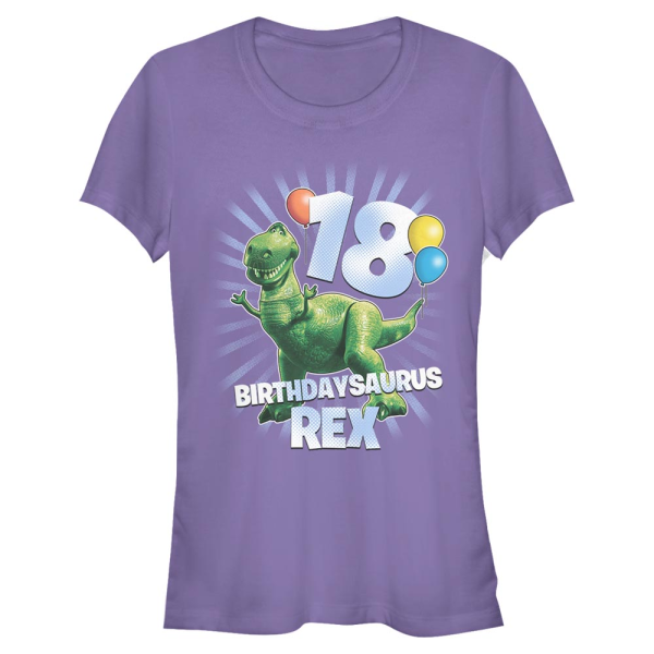 Pixar - Toy Story - Rex Ballon 18 - Birthday - Women's T-Shirt - Purple - Front