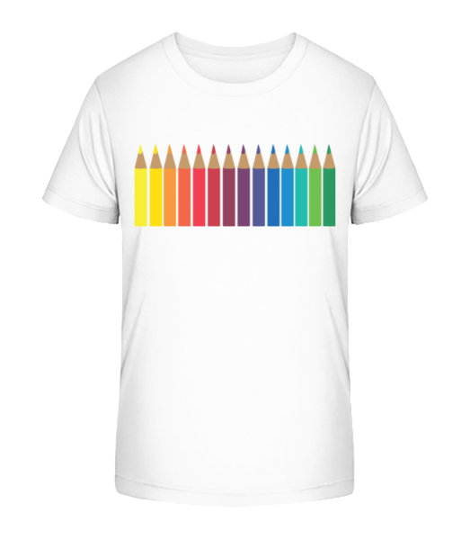 Crayons - Kid's Bio T-Shirt Stanley Stella - White - Front