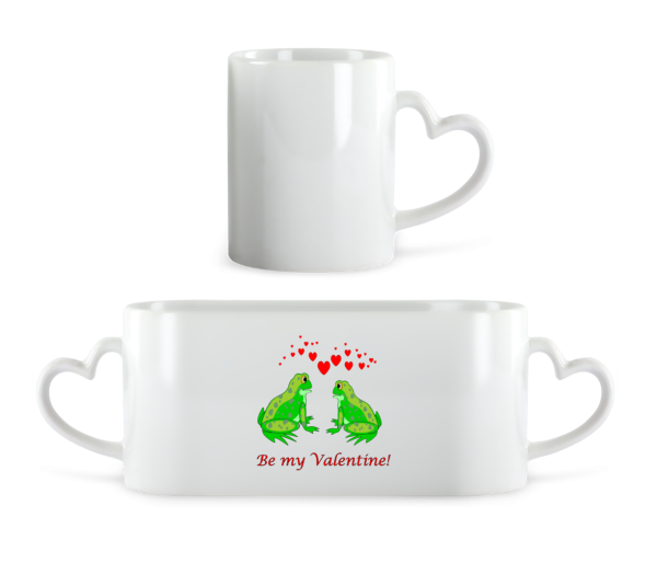 Frogs Be My Valentine - Heart Mug - White - Front