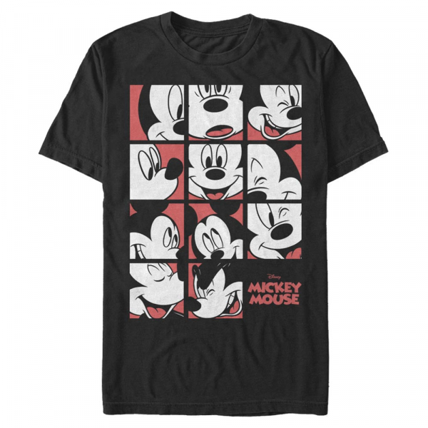 Disney Classics - Mickey Mouse - Mickey Mouse Expression Grid - Men's T-Shirt - Black - Front