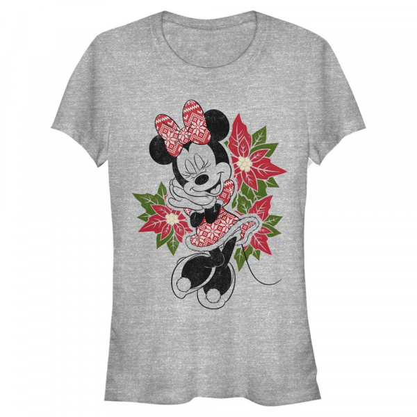 Disney Classics - Mickey Mouse - Minnie Mouse Christmas Fairisle Minnie - Christmas - Women's T-Shirt - Heather grey - Front