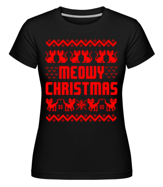 Meowy Christmas -  Shirtinator Women's T-Shirt - Black - Front