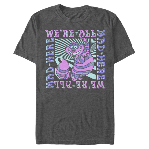Disney Classics - Alice in Wonderland - Cheshire Cat Mad Here Trip - Men's T-Shirt - Heather anthracite - Front