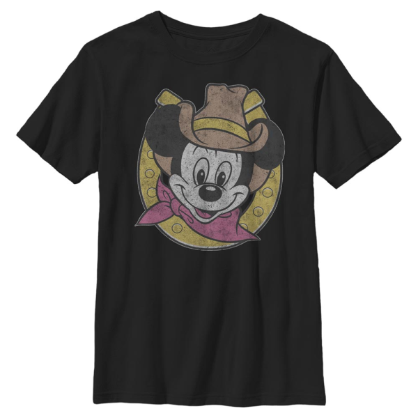 Disney Classics - Mickey Mouse - Mickey Cowboy - Kids T-Shirt - Black - Front