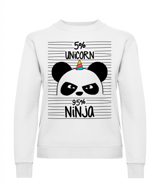5% Unicorn 95% Ninja - Classic Ladies’ Set-In Sweatshirt - White - Vorn
