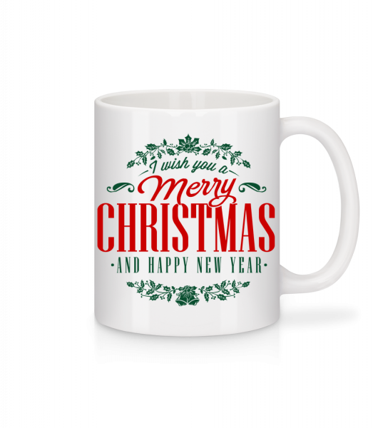 Merry Christmas Label - Mug - White - Vorn