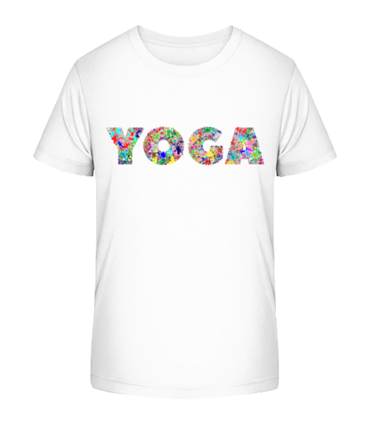 Yoga Flowers - Kid's Bio T-Shirt Stanley Stella - White - Front