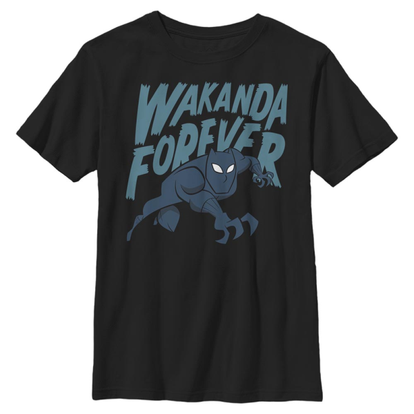 Marvel - Black Panther Wakanda Saturday Morning - Kids T-Shirt - Black - Front