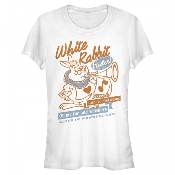 Disney Classics - Alice in Wonderland - Bilý králík - Women's T-Shirt - White - Front