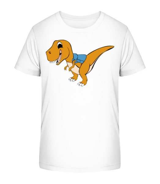 Cute Dino With Bag - Kid's Bio T-Shirt Stanley Stella - White - Front
