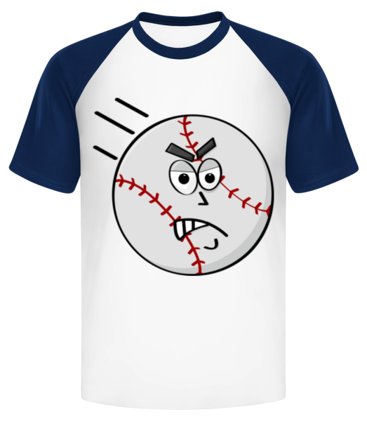 Baseball Smiley - Men's Baseball T-Shirt - White / Navy - Front