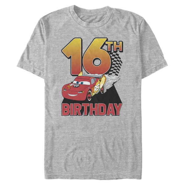 Pixar - Cars - Group Shot Lightning Birthday 16 - Men's T-Shirt - Heather grey - Front
