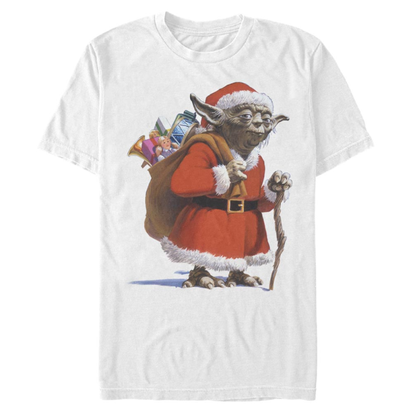 Star Wars - R2-D2 Santa Yoda - Christmas - Men's T-Shirt - White - Front