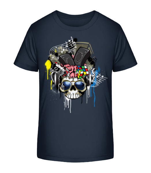 Creative Skull - Kid's Bio T-Shirt Stanley Stella - Navy - Front