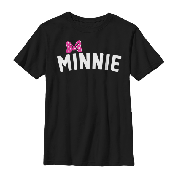 Disney Classics - Mickey Mouse - Minnie Mouse Minnie Bow Chest - Kids T-Shirt - Black - Front