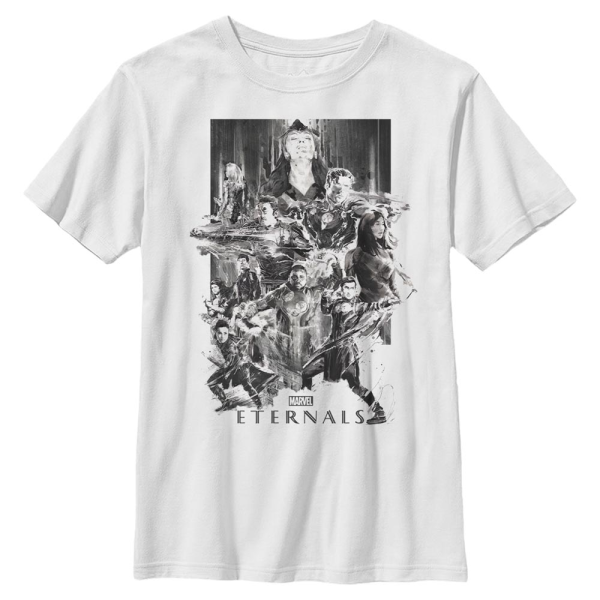 Marvel - Eternals - Group Shot Paint Splattered - Kids T-Shirt - White - Front