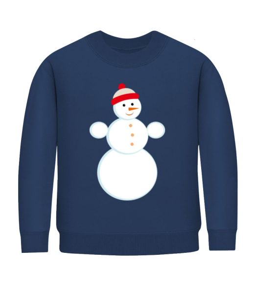 Snowman With Cap - Kid's Sweatshirt - Navy - Front