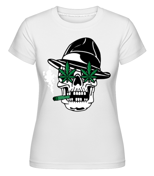 Weed Skull -  Shirtinator Women's T-Shirt - White - Front