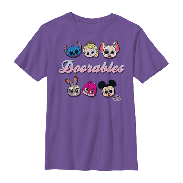Disney - Doorables - Skupina Group heads - Kids T-Shirt - Purple - Front