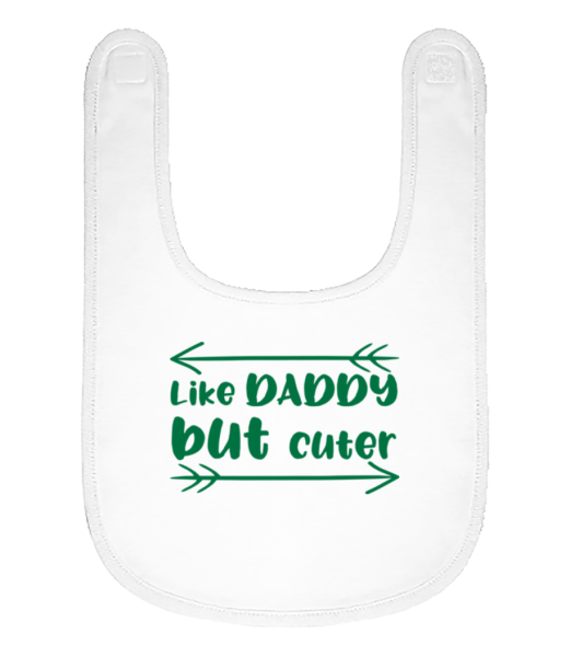 Like Daddy But Cuter - Organic Baby Bib - White - Front