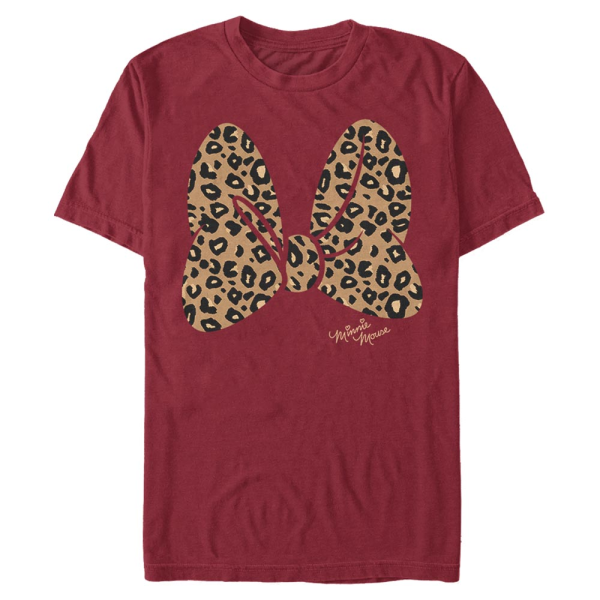 Disney Classics - Mickey Mouse - Minnie Mouse Animal Print Bow - Men's T-Shirt - Cherry - Front