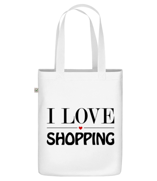 I Love Shopping - Organic tote bag - White - Front