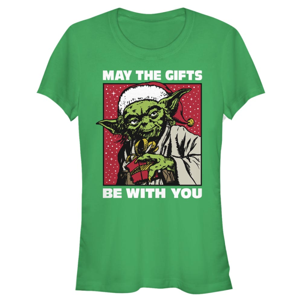Star Wars - Yoda Gift Exchange - Christmas - Women's T-Shirt - Kelly green - Front
