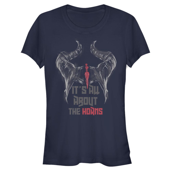 Disney - Maleficent Mistress of Evil - Symbol All About The Horns - Women's T-Shirt - Navy - Front