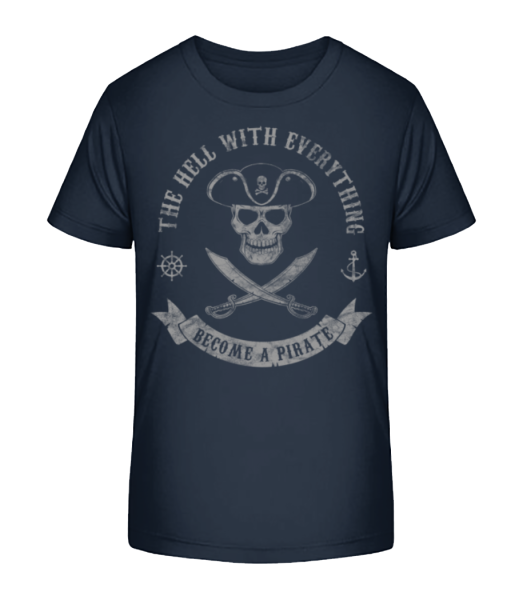 Become A Pirate - Kid's Bio T-Shirt Stanley Stella - Navy - Front