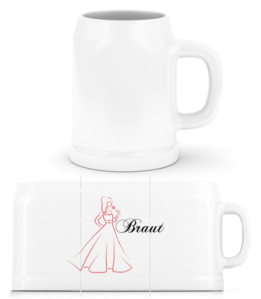 Bride Icon Red - Beer Mug - White - Front