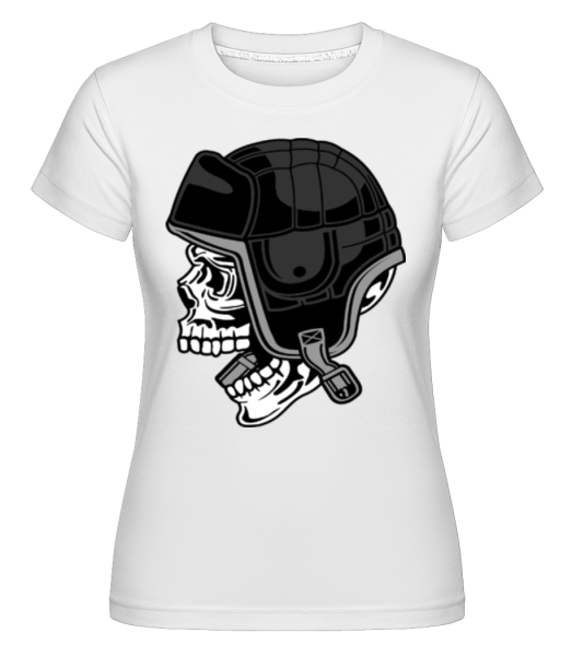Skull Helmet -  Shirtinator Women's T-Shirt - White - Front