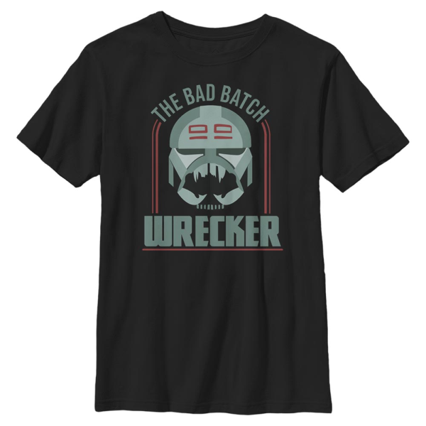 Star Wars - The Clone Wars - Wrecker Bad Batch Badge - Kids T-Shirt - Black - Front