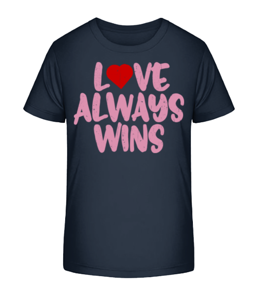 Love Always Wins - Kid's Bio T-Shirt Stanley Stella - Navy - Front