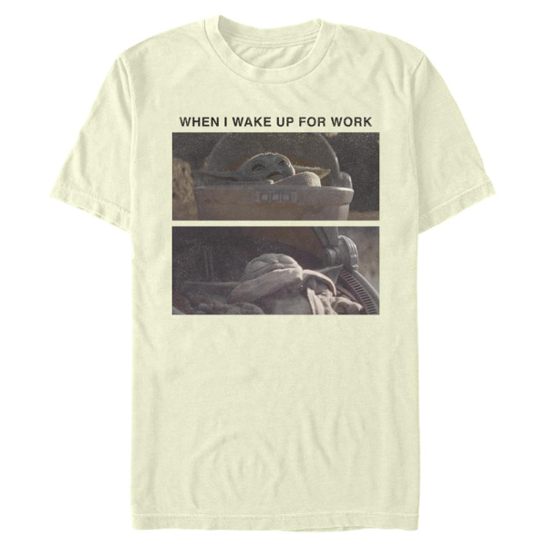 Star Wars - The Mandalorian - The Child Child Work Meme - Men's T-Shirt - Cream - Front