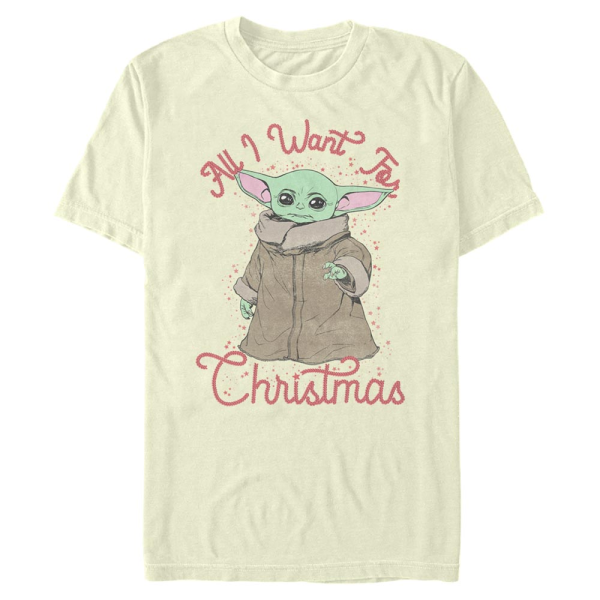 Star Wars - The Mandalorian - The Child Christmas Child - Christmas - Men's T-Shirt - Cream - Front