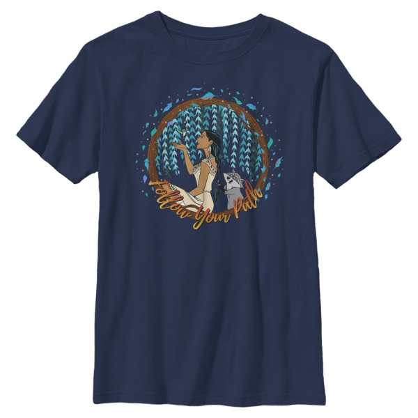 Disney - Pocahontas - Meeko and - Kids T-Shirt - Navy - Front