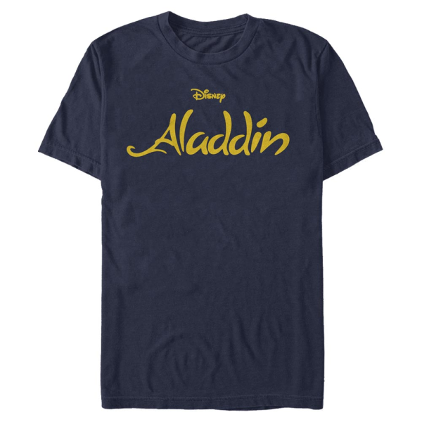 Disney - Aladdin - Text Simple Logo - Men's T-Shirt - Navy - Front