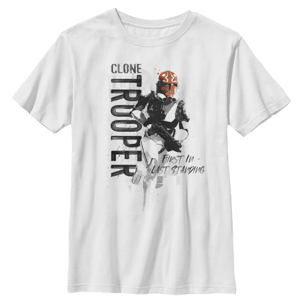 Star Wars - The Clone Wars - Clone Trooper Trooper Running - Kids T-Shirt - White - Front
