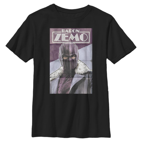 Marvel - The Falcon and the Winter Soldier - Baron Zemo Zemo Poster - Kids T-Shirt - Black - Front