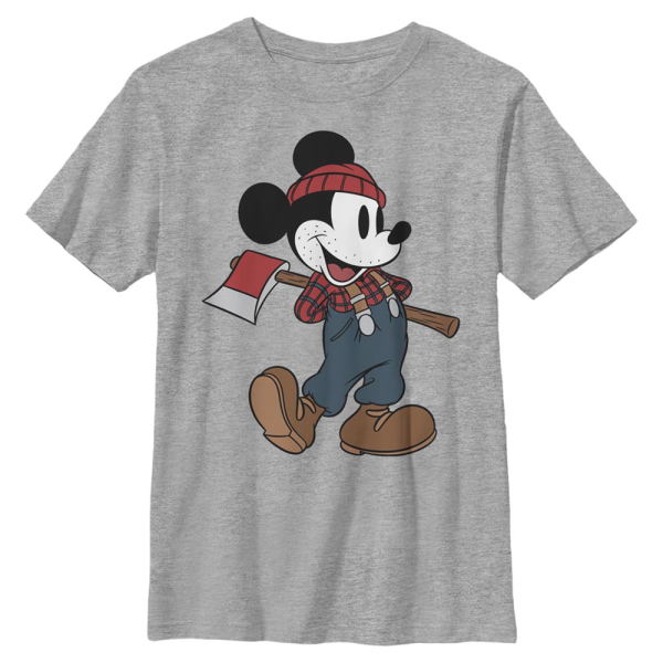 Disney Classics - Mickey Mouse - Mickey Mouse Lumberjack Mickey - Kids T-Shirt - Heather grey - Front