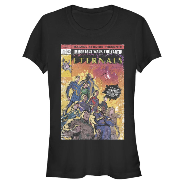 Marvel - Eternals - Group Shot Vintage Style Comic Cover - Women's T-Shirt - Black - Front