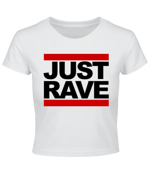 Just Rave Logo - Crop T-Shirt - White - Front
