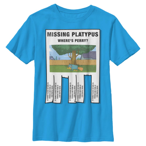 Disney Classics - Phineas and Ferb - Agent P Missing Platypus - Kids T-Shirt - Blue - Front