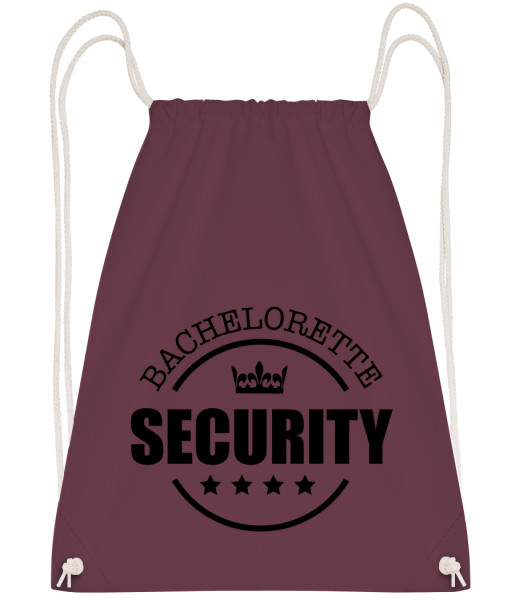 Bachelorette Security - Drawstring Backpack - Bordeaux - Vorn