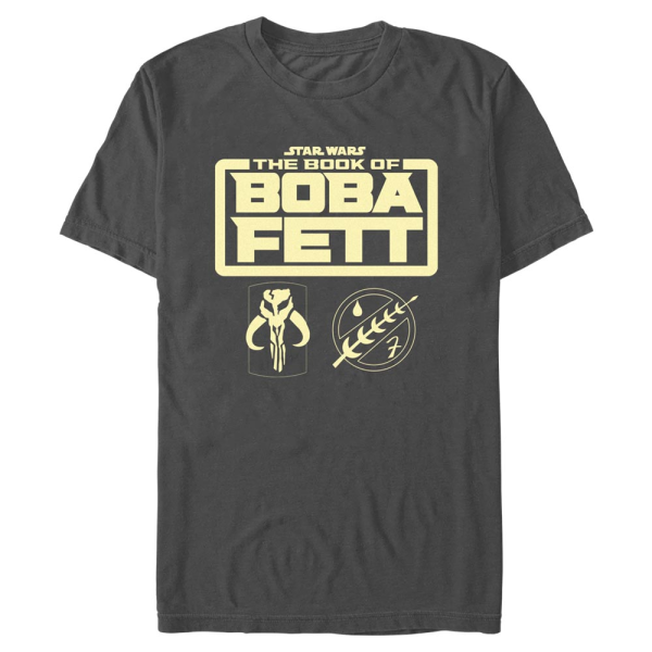 Star Wars - Book of Boba Fett - Logo Boba Fett Armor - Men's T-Shirt - Heather anthracite - Front