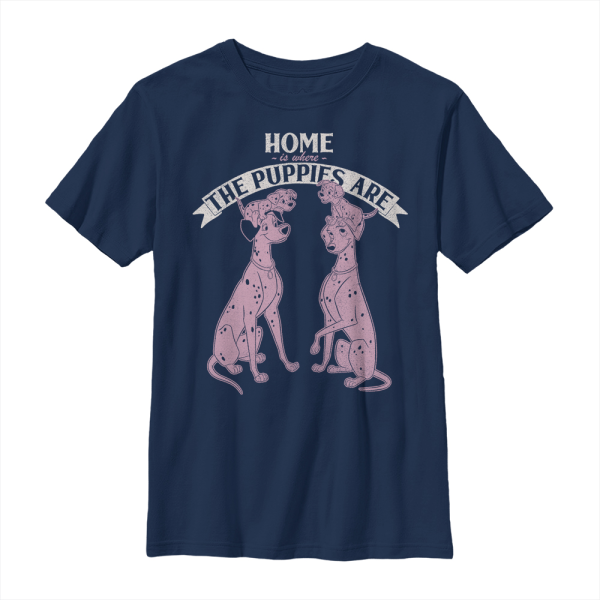 Disney Classics - 101 Dalmatians - Skupina Home Sweet Dogs - Kids T-Shirt - Navy - Front