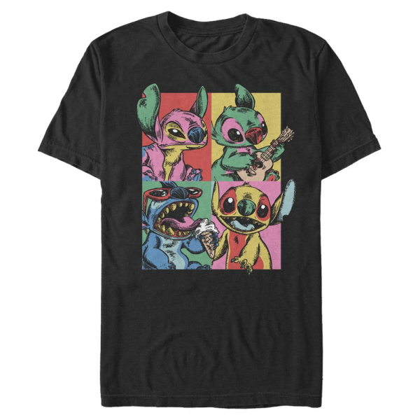 Disney Classics - Lilo & Stitch - Stitch Grunge - Men's T-Shirt - Black - Front