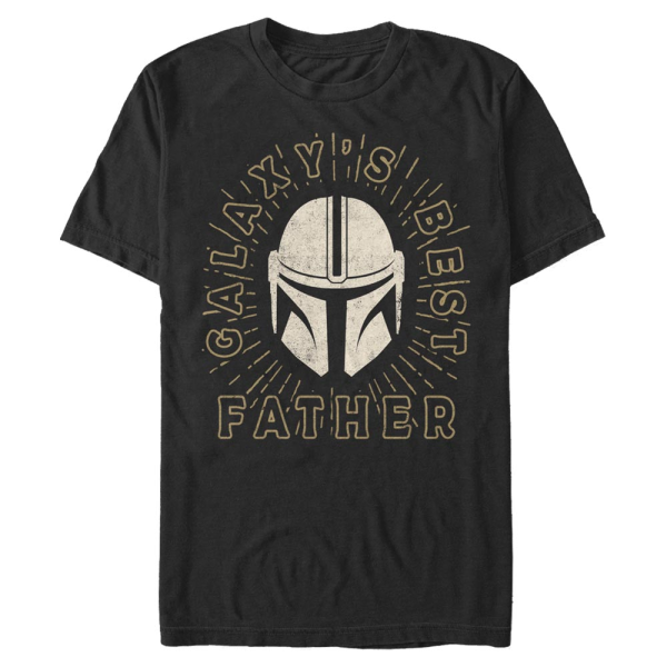 Star Wars - The Mandalorian - Mandalorian Mando Dad Helmet - Father's Day - Men's T-Shirt - Black - Front