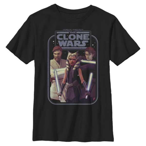 Star Wars - The Clone Wars - Skupina Hero - Kids T-Shirt - Black - Front