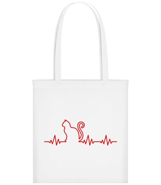 Heartbeat Cat - Tote Bag - White - Front